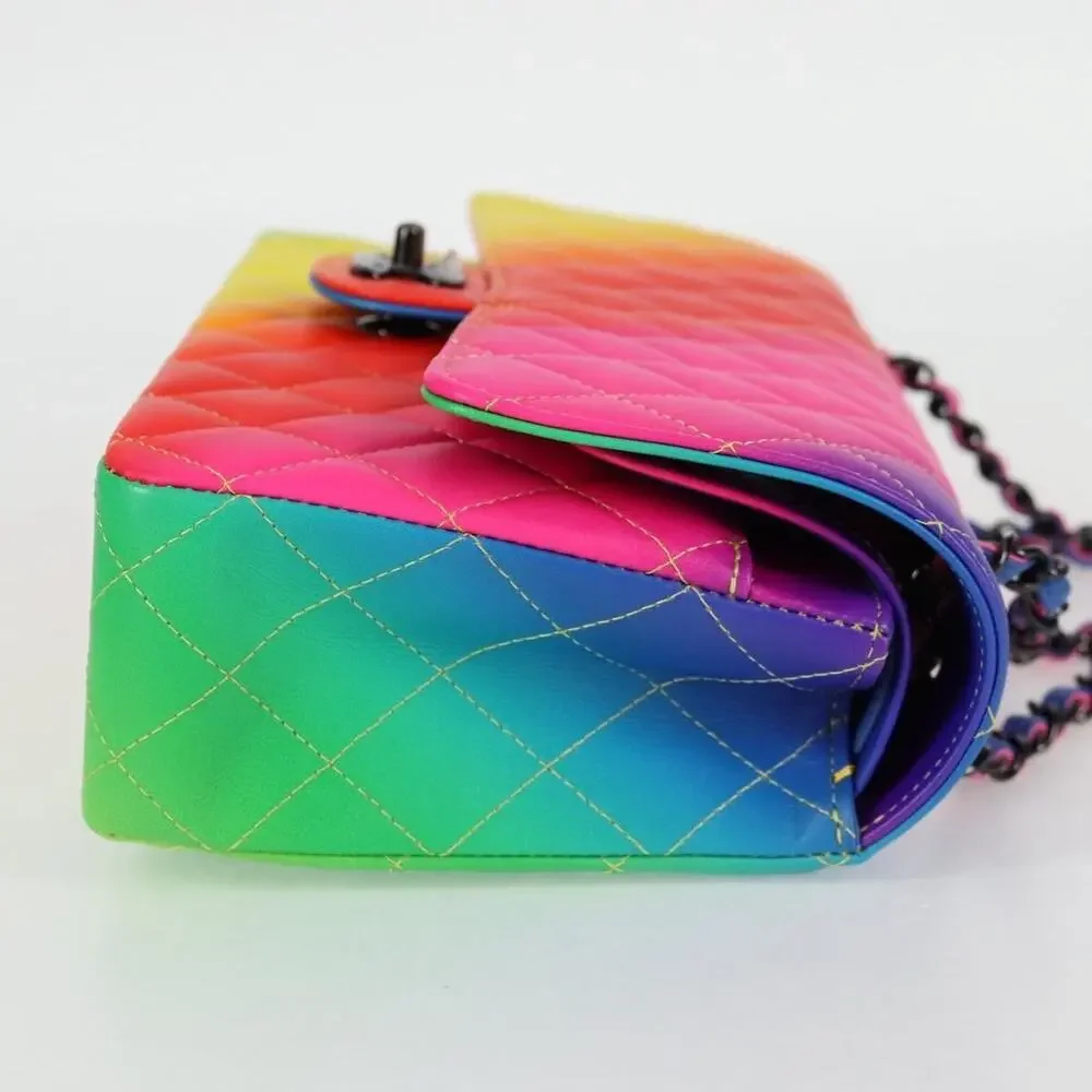 Chanel Matelasse Lambskin Chain Shoulder Bag Rainbow CC